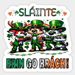 Irish Wildlife Toast, St. Paddys Trio Cheers Sticker